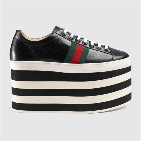 gucci platform sneakers black